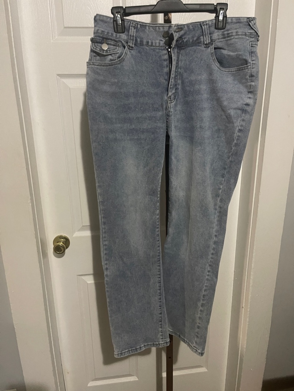 Classic Light Wash Straight Leg Jeans